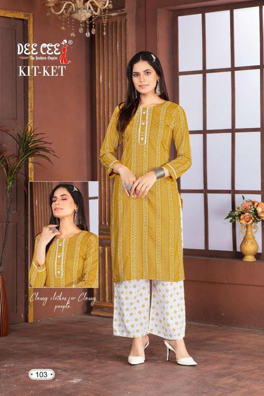 Deecee Kitket Rayon Designer Kurti With Plazzo Collection