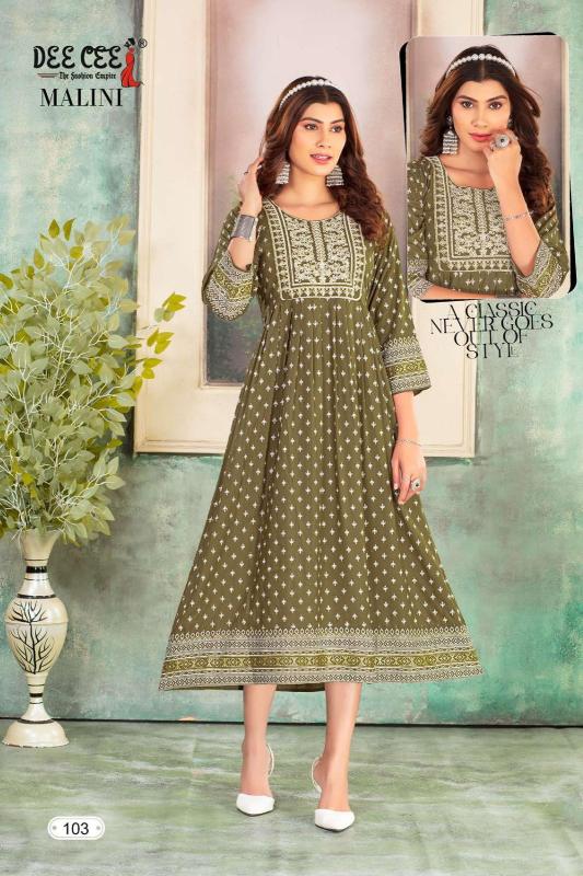 Deecee Malini Heavy Rayon Designer Kurtis Collection