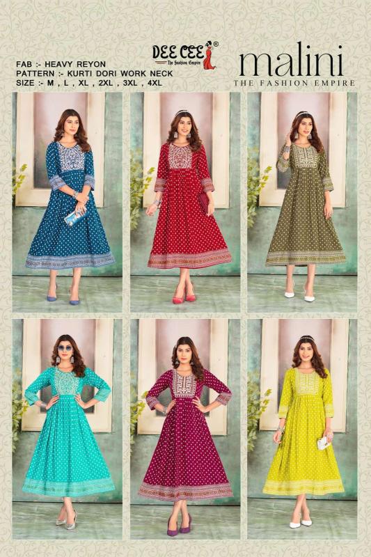 Deecee Malini Heavy Rayon Designer Kurtis Collection