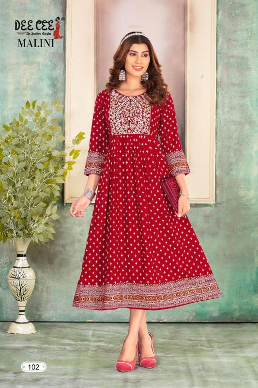 Deecee Malini Heavy Rayon Designer Kurtis Collection