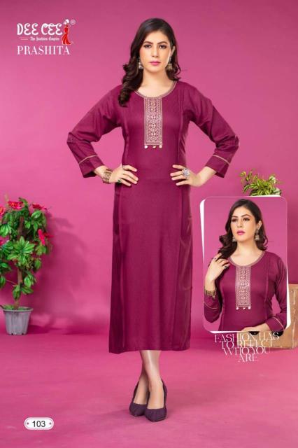 Deecee Prashita Fancy Embroidery Kurti Collection