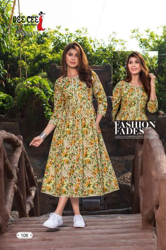 Deecee Shanaya Rayon Printed Long Kurti Collection