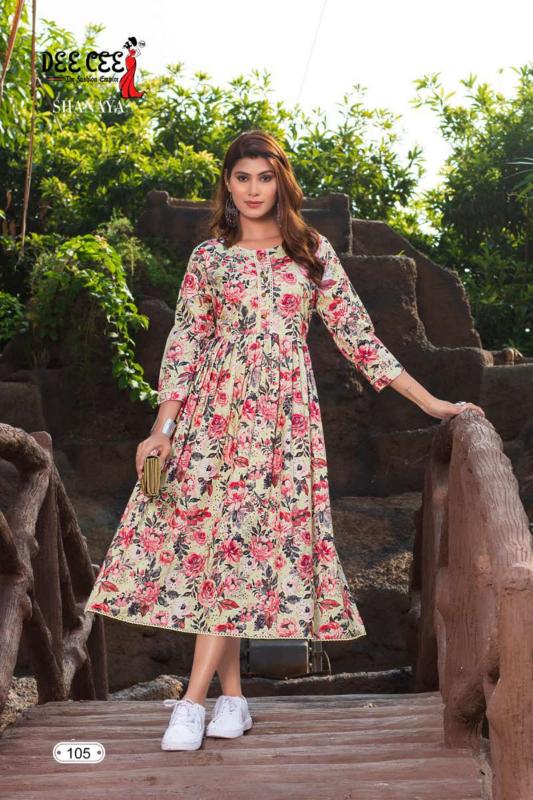 Deecee Shanaya Rayon Printed Long Kurti Collection