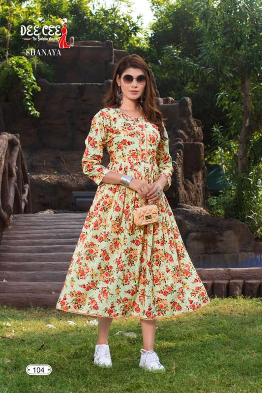 Deecee Shanaya Rayon Printed Long Kurti Collection