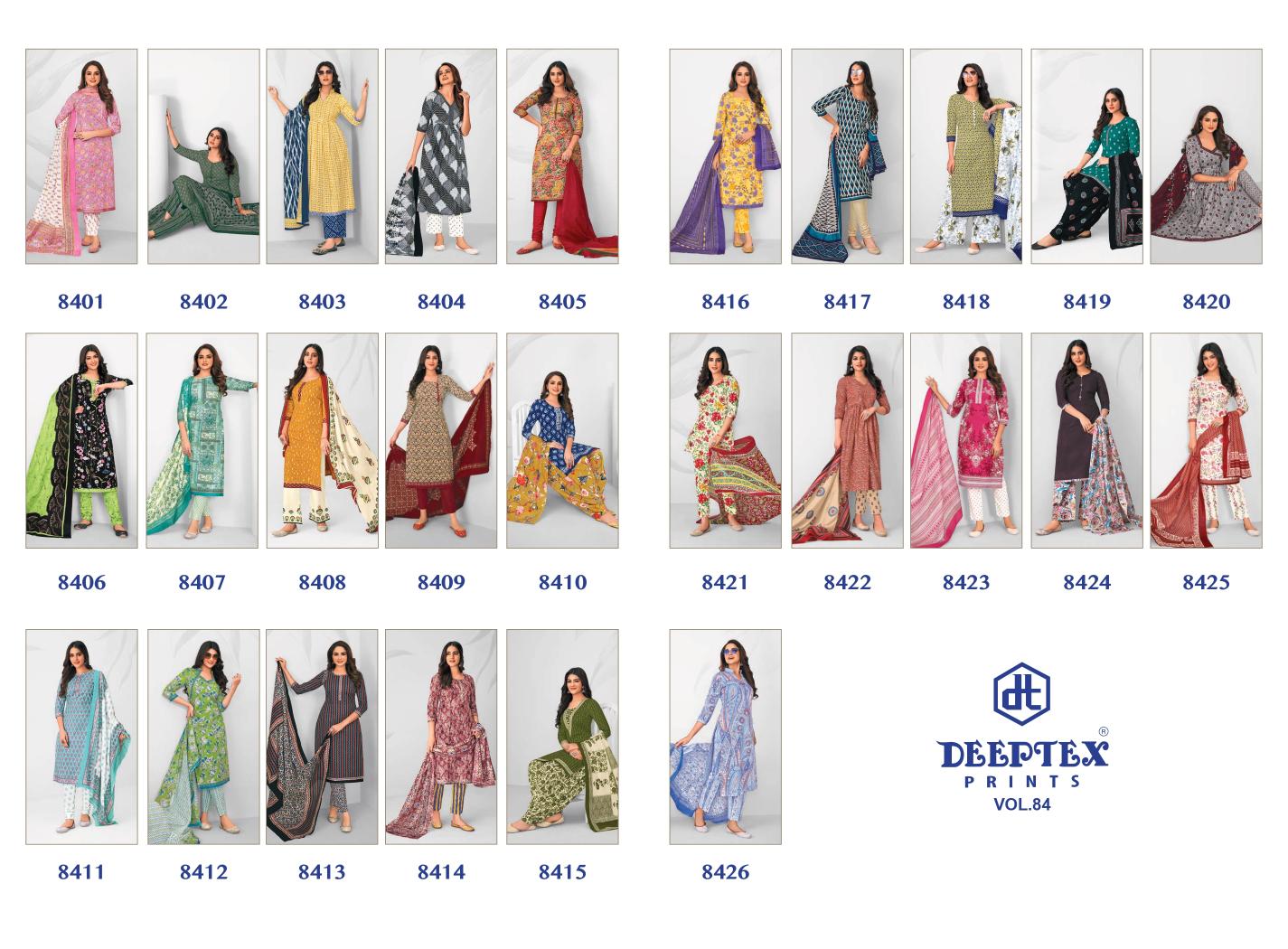 Deeptex Miss India Vol 84 Cotton Printed Dress Material