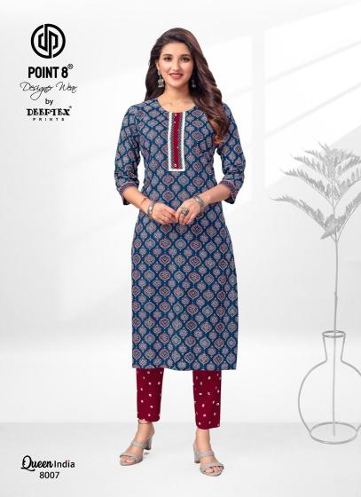 Deeptex Queen India Vol 8 Cotton Printed Designer Kurti With Bottom