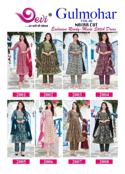 Devi Gulmohar Vol 2 Nyra Cut Kurti Pant With Dupatta