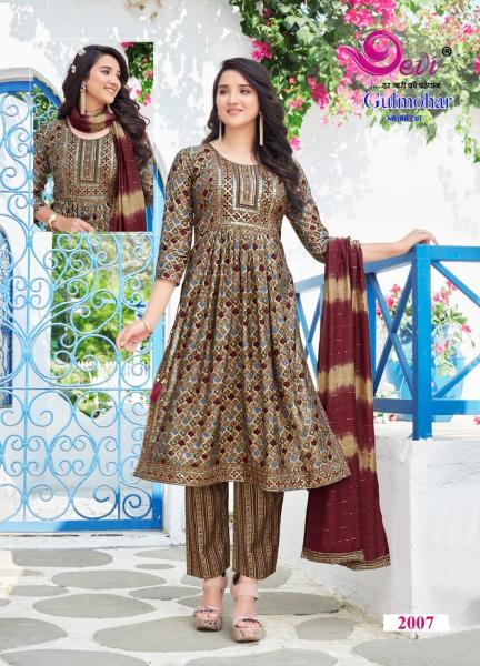 Devi Gulmohar Vol 2 Nyra Cut Kurti Pant With Dupatta