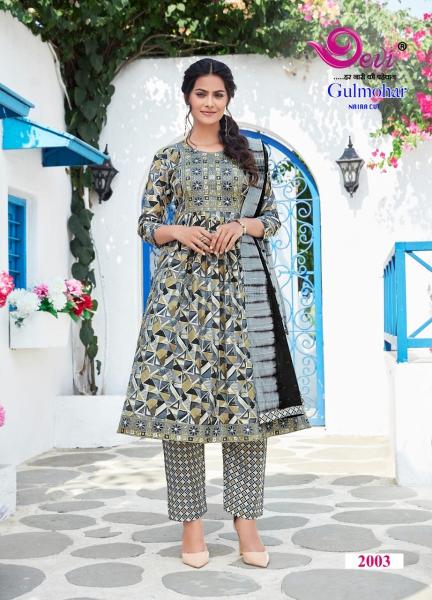 Devi Gulmohar Vol 2 Nyra Cut Kurti Pant With Dupatta