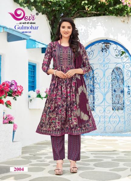 Devi Gulmohar Vol 2 Nyra Cut Kurti Pant With Dupatta