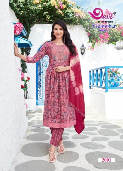 Devi Gulmohar Vol 2 Nyra Cut Kurti Pant With Dupatta