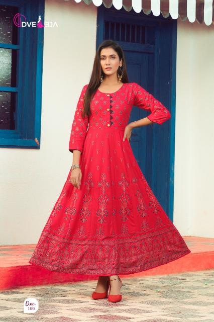 Dveeja Shagun Fancy Wear Long Anarkali Kurti Collection