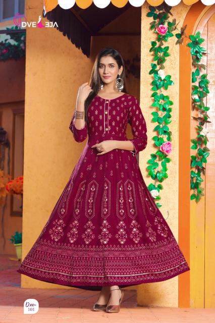 Dveeja Shagun Fancy Wear Long Anarkali Kurti Collection