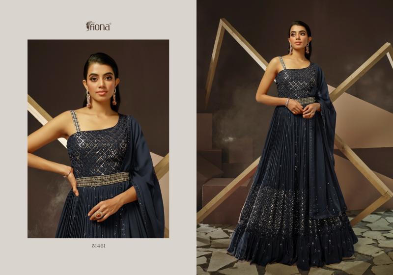 Fiona Navyata Gerogette Designer Gown With Dupatta Collection