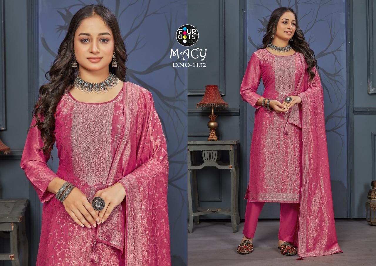 Four Dots Macy Silk Designer Dress Material Collection