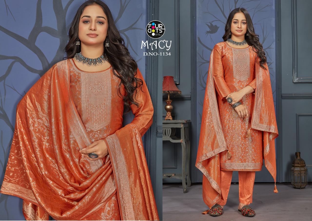 Four Dots Macy Silk Designer Dress Material Collection