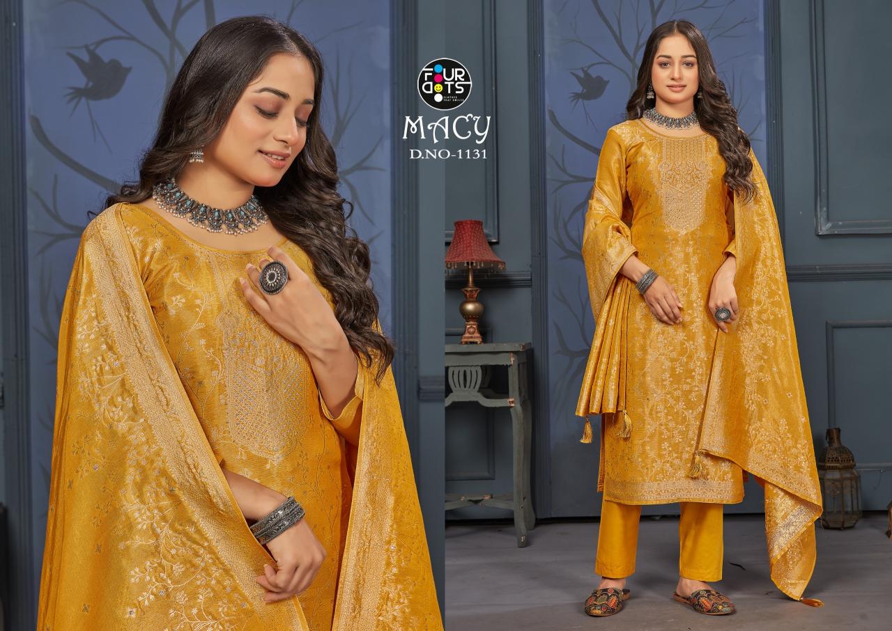 Four Dots Macy Silk Designer Dress Material Collection