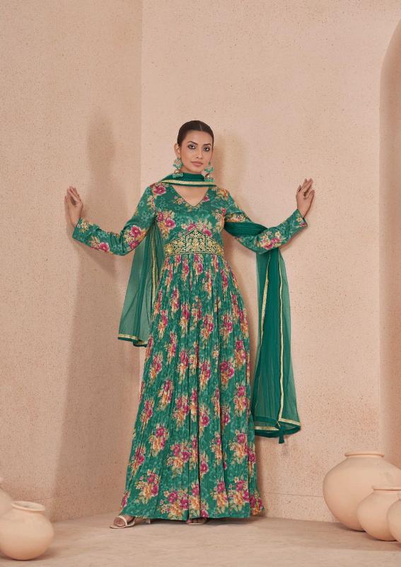 Gulkayra Sajni Fancy Printed Gown With Dupatta Collection