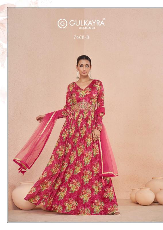 Gulkayra Sajni Fancy Printed Gown With Dupatta Collection