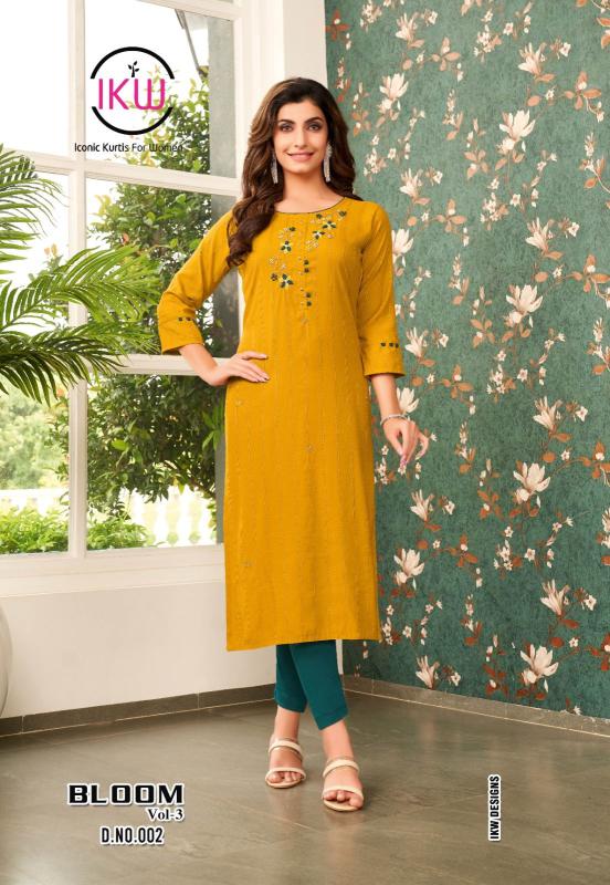 Ikw Bloom Vol 3 New Styles Designer Long Kurti Collection