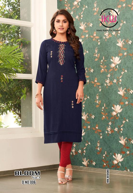 Ikw Bloom Vol 3 New Styles Designer Long Kurti Collection