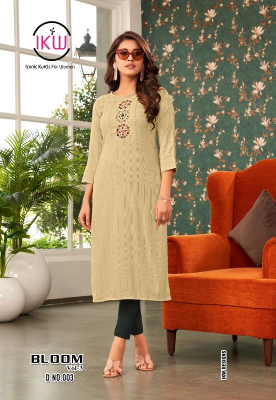 Ikw Bloom Vol 3 New Styles Designer Long Kurti Collection