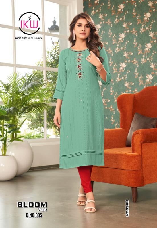 Ikw Bloom Vol 3 New Styles Designer Long Kurti Collection