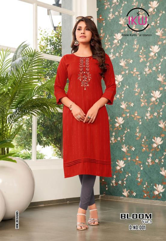 Ikw Bloom Vol 3 New Styles Designer Long Kurti Collection