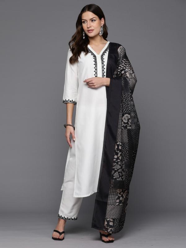 Indo Era 2409 Floral Embroidery Kurti Pant With Dupatta Collection