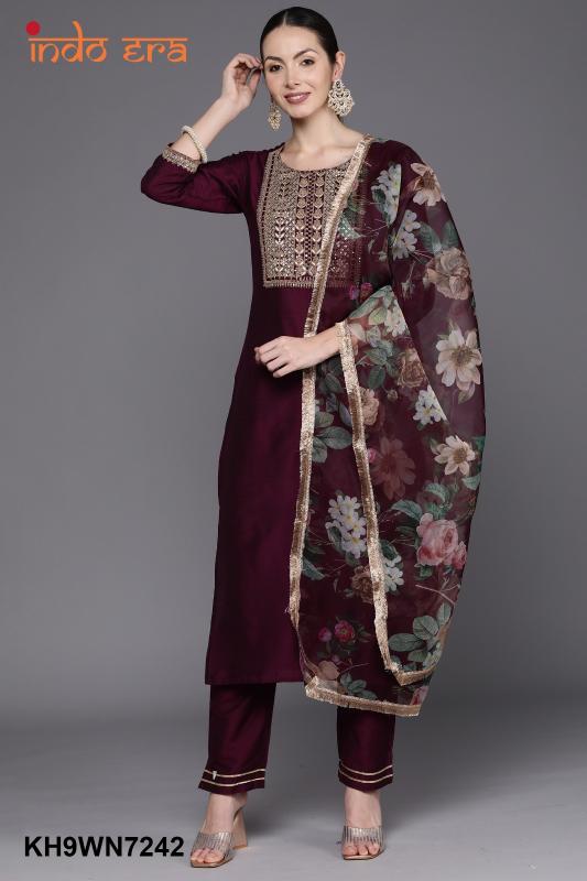 Indo Era 2453 Embroidered Kurta With Trousers And Dupatta