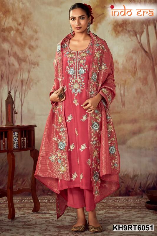 Indo Era 2484 Floral Embroidered Kurti Bottom With Dupatta