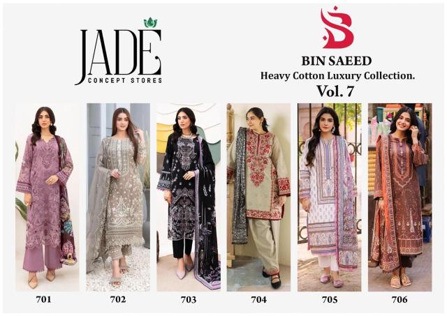 Jade Bin Saeed Vol 7 Heavy Cotton Luxury Dress Material Collection