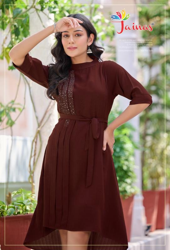 Jainas kurti Larson imported fabrics kurtis collection