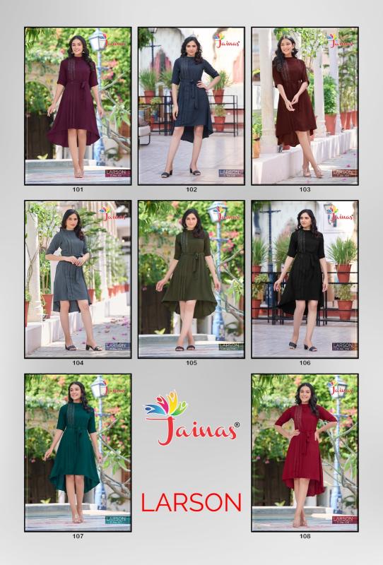 Jainas kurti Larson imported fabrics kurtis collection