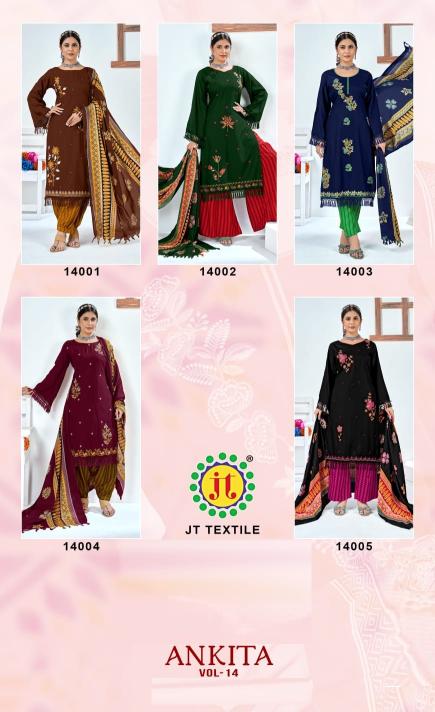 Jt Ankita Vol 14 Rayon Fancy Dress Material Collection