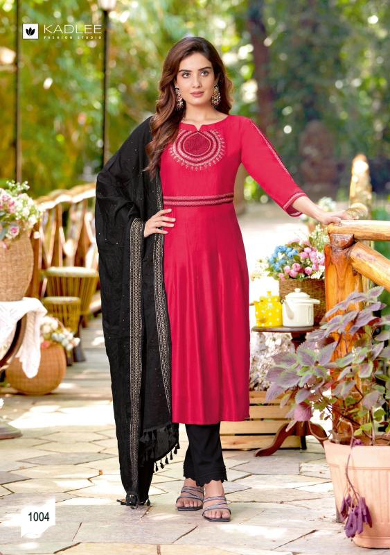 Kadlee Madhuvan Embroidery Kurti Pant With Dupatta