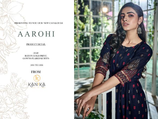 Kanika Aarohi Rayon Printed Long Kurtis Collection