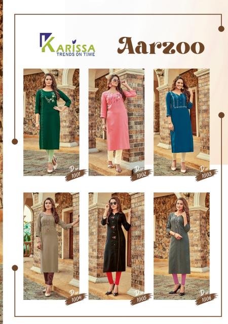 Karissa Aarzoo Ethnic Wear Rayon Long Kurti Collection