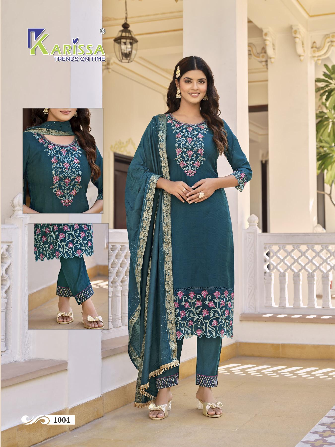 Karissa Afreen Premium Viscose Silk Top Bottom With Dupatta