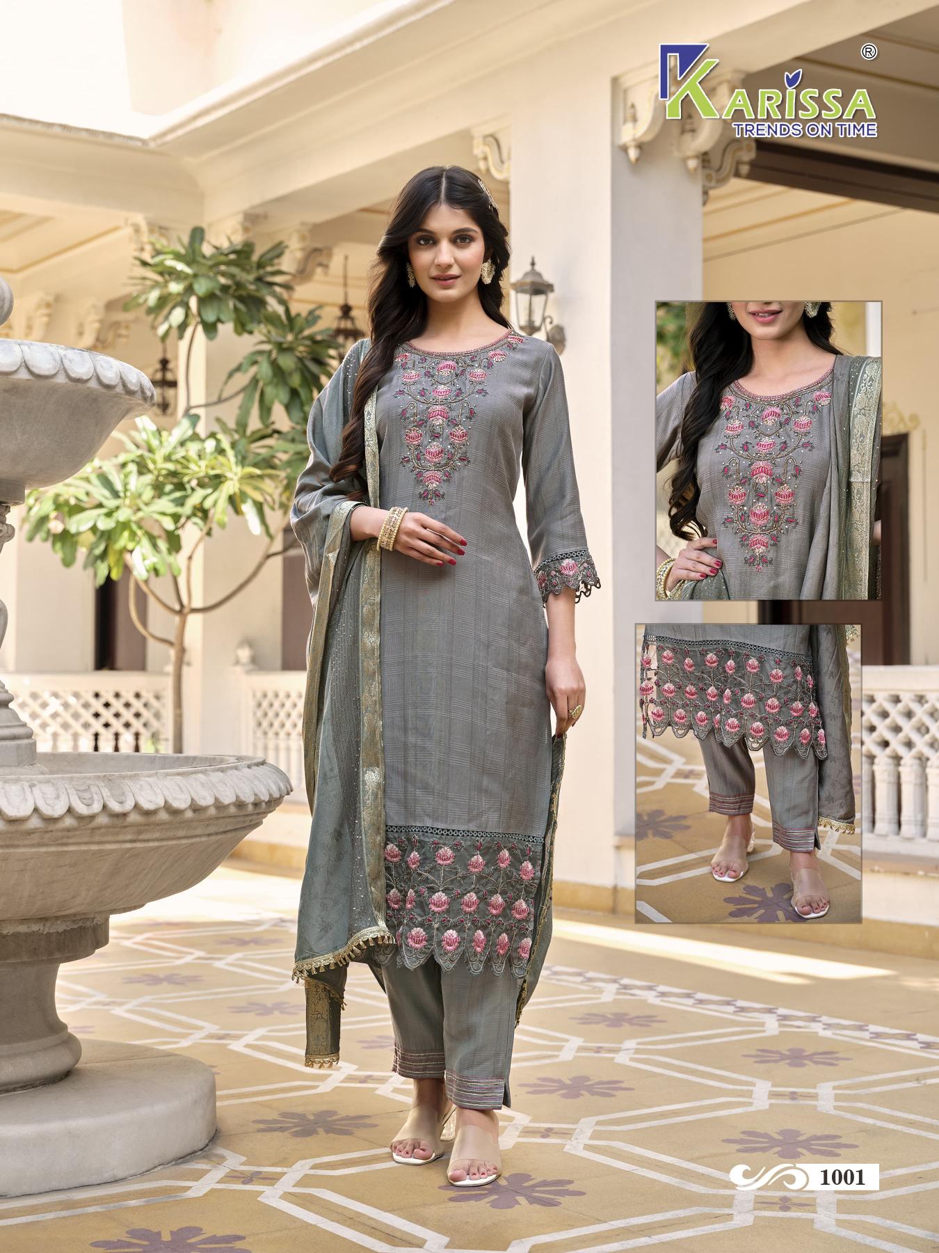 Karissa Afreen Premium Viscose Silk Top Bottom With Dupatta