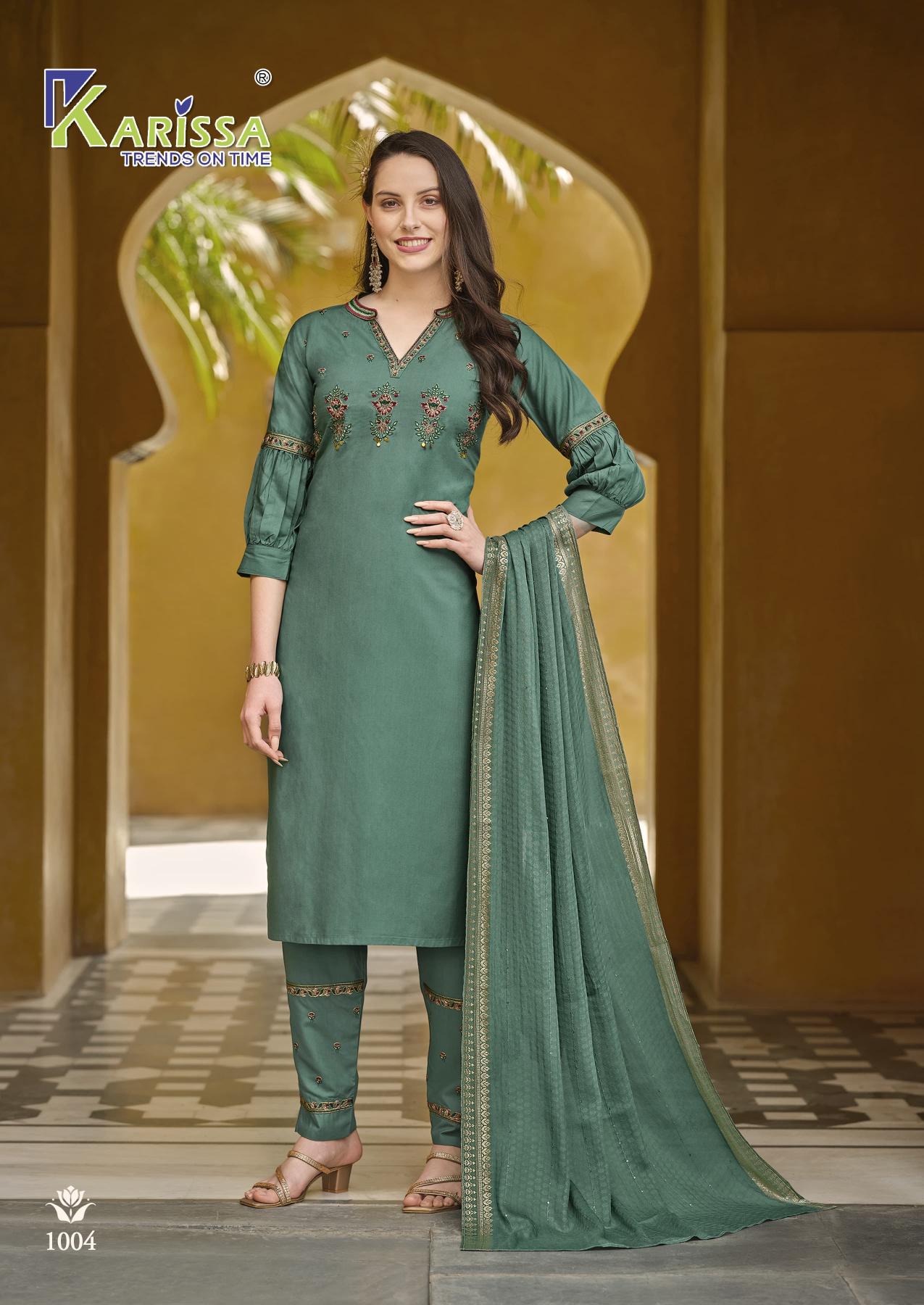 Karissa Antara Premium Rayon Top Bottom With Dupatta Collection