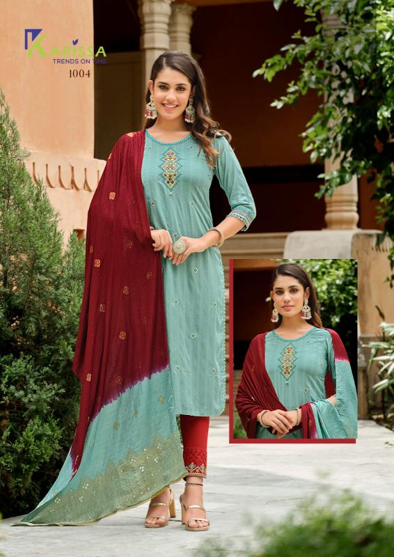 Karissa Anushka Premium Viscose Kurti Pant With Dupatta Collection