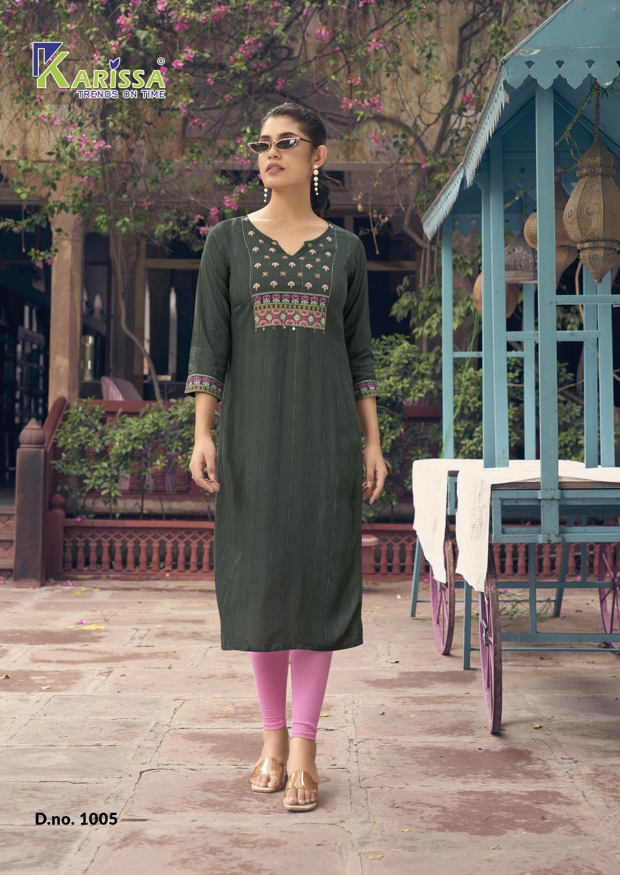 Karissa Charvee Rayon Weaving Fancy Kurti Collection