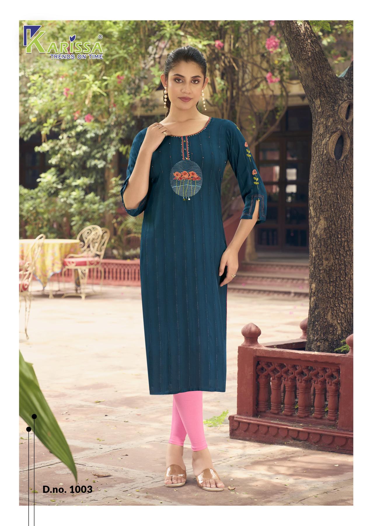 Karissa Charvee Rayon Weaving Fancy Kurti Collection