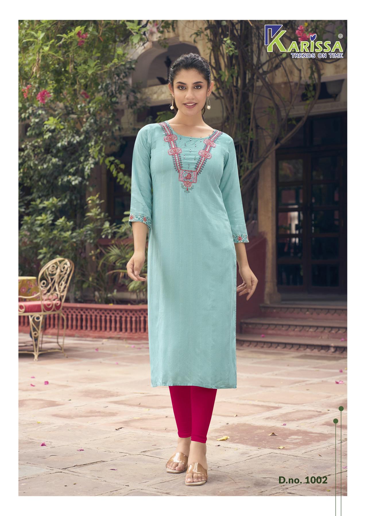 Karissa Charvee Rayon Weaving Fancy Kurti Collection