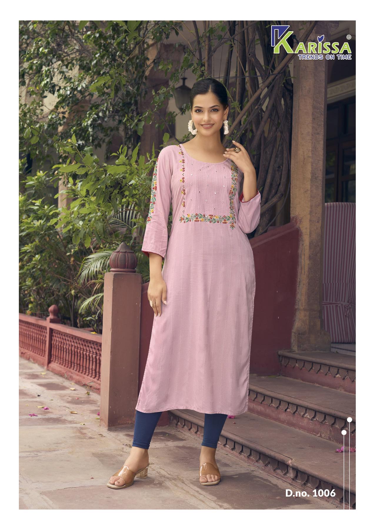 Karissa Charvee Rayon Weaving Fancy Kurti Collection