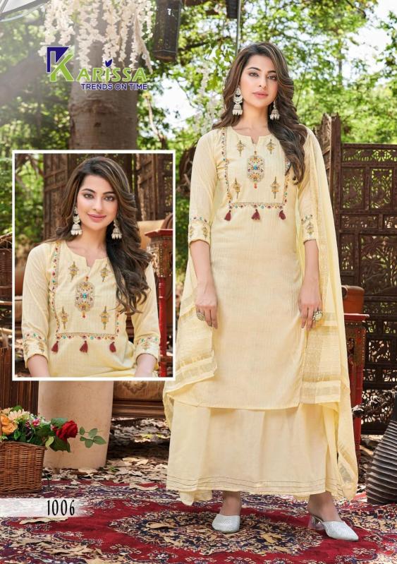 Karissa Harmony Premium Kurti Plazo With Dupatta Collection