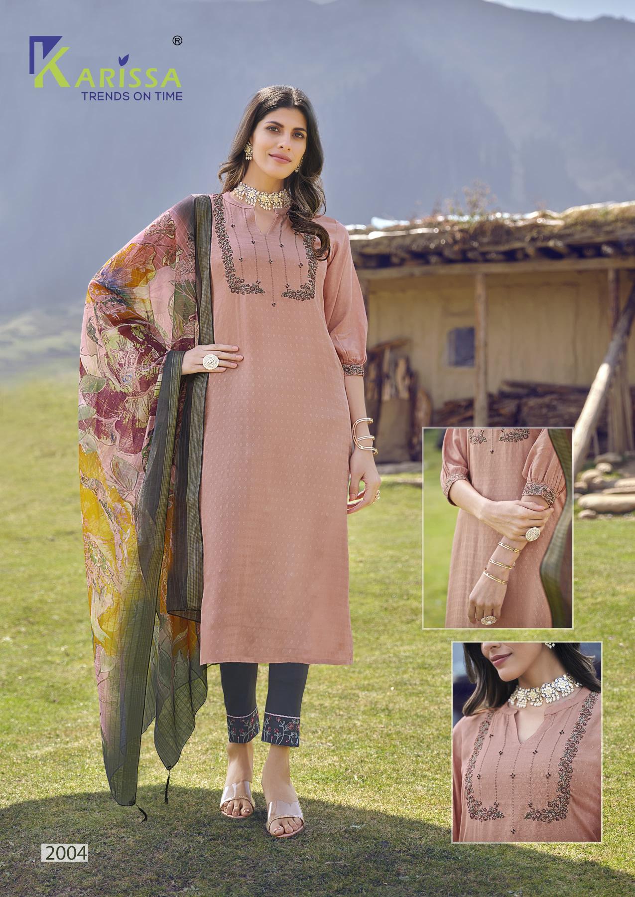 Karissa Hazel Fancy Premium Kurti Pant With Dupatta Collection