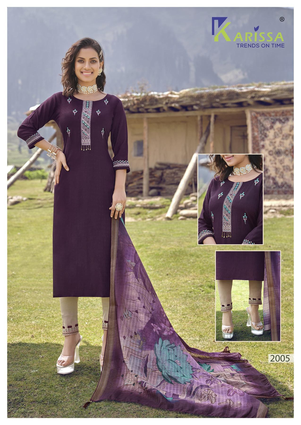 Karissa Hazel Fancy Premium Kurti Pant With Dupatta Collection