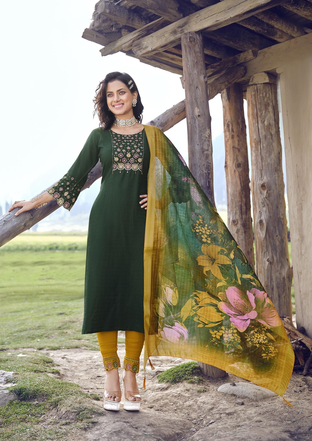 Karissa Hazel Fancy Premium Kurti Pant With Dupatta Collection